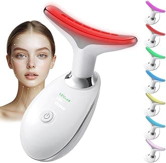 Facial Massager Red Light Therapy: 7 Color Led Neck Face Sculpting Lift Microcurrent Device for Skin Care Lymphatic Drainage Tightening Wrinkles Double Chin Dark Circle Reducer