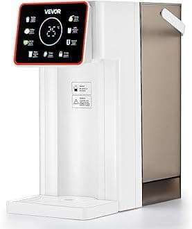 VEVOR Instant Hot Water Dispenser, Countertop Boiling Water Dispenser with Adjustable 6 Temperatures & 7 Water Volumes, 101oz Removable Water Tank, Quick Heating with Touchscreen & Child Lock for Home