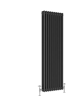 Warmehaus - Traditional Cast Iron Style Anthracite Triple Column Vertical Radiator 1500 x 470mm - Perfect for Bathrooms, Kitchen, Living Room