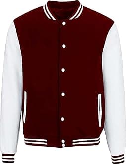 Koverify Varsity Jacket For men and Women Solid unisex Maroon/Baseball Jacket/University Jacket