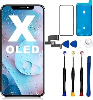 [NOT LCD] for iPhone X Screen Replacement OLED 5.8 inch (A1865 A1901 A1902),3D Touch Screen Display Digitizer Repair Kit Assembly with Complete Repair Tools and Screen Protector,Installation Tutorial