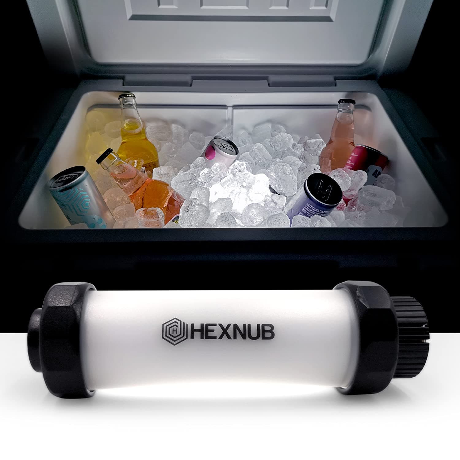 HEXNUB Cooler Box Light, Waterproof, Rechargeable LED Light Compatible with YETI, RTIC, ORCA, Ninja, Igloo, Coleman Ice Chest, Magnetic Base, Great for Outdoor Events, Camping Fishing Hunting Boating