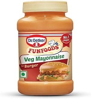 Veg Burger Mayonnaise, 250g | 38% Juicy Tomatoes | Creamy & Tangy Burger Mayo | 100% Vegetarian | Ideal Spread for Burgers, Sandwiches, Fries & Quick Snacks