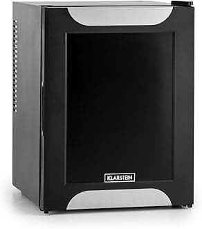 KLARSTEINHappy Hour • Minibar • Mini nevera • Nevera para bebidas • Clase A+ • 32 Litros • aprox. 40 x 54 x 43 cm • Muy silenciosa: emite sonido muy Bajo • Regulable a 5 temperaturas • Negro-Gris