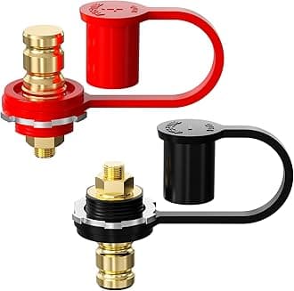 Remote Battery Terminals 3/8" Stud 250A Battery Jump Post Kit with Cover - Marine Grade Battery Terminals for Auto Truck RV Boat UTV ATV