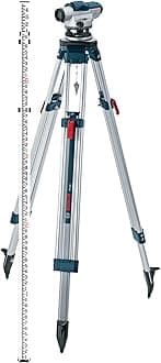 BOSCH GOL26CK 26X Automatic Optical Level Kit, Includes Aluminum Tripod, Grade Rod, Plumb Bob, Tool Kit, & Carrying Case
