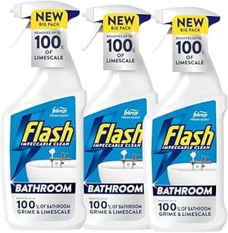 Flaash Bathroom Cleaning Spray 500ml (Pack of 3) | Powerful Cleaner for Shiny, Fresh Bathrooms | Multi-Surface Cleaner | Fresh Fragrance | Streak-Free Shine