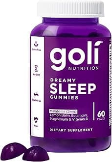 Dreamy Sleep Gummy - 60 Count - Melatonin, Vitamin D, Magnesium, and Lemon Balm Extract - Gelatin-Free, Gluten-Free, Vegan & Non-GMO
