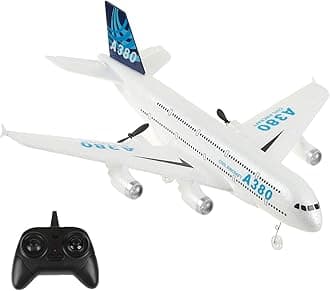 Remote Control RC Airplane Ready to Fly 2.4GHz – Airbus A380 Model, 2-Channel Beginner RC Plane Toy for Kids & Adults with Gyro, Foam Durable & Easy Fly