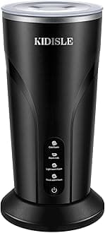 4-in-1 Electric Milk Frother and Steamer, Milk Steamer and Cold Foam Maker, Hot Chocolate Maker, Frother for Coffee, Latte, Macchiato, Cappuccino, BPA Free, Black