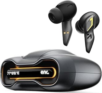 GOBOULT UFO with 48H Playtime, Built-in App Support, 45ms Low Latency Gaming, 4 Mics ENC, Breathing LEDs, 13mm Bass Drivers Ear Buds TWS, Made in India (Smoky Metal)