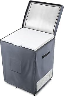 Deep Freezer Covers for Outside,Heavy Duty 600D Durable Chest Freezer Cover Waterproof,Outdoor Freezer Covers for Outside 5.0 Cubic Feet Chest Freezer,Top Can Be Opened(25"W x 22"D x 33.5"H,Grey)