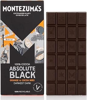 Montezuma Absolute Black 100% Cocoa With Orange And Coco Nibs 90g