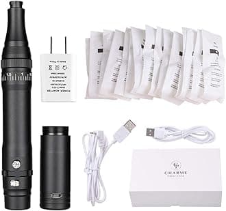 Charme Princesse Wireless Permanent Machine Makeup with 15pcs Needles Cartridges 5w Motor Tattoo Machine for Shading Eyeliner Lip Black EMK403-3