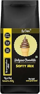 La Casa Soft Serve or Softy Premix - Belgian Chocolate | Extra Creamy & Strong Flavor | Simply add Milk to prepare Soft Serves | 250g |