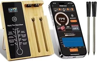 MEATER Plus Wireless Meat Thermometer - Bluetooth Smart Probe for Grilling, Smoking, with 2 IPX7 Waterproof Probes,Oven & BBQ - Monitor Grill Temp & Doneness Remotely (500ft Range)