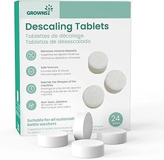Descaling Tablets for Bottle Washers, Descaler Tablets to Remove Limescale & Mineral Buildup, Compatible with Momcozy and Baby Brezza Baby Bottle Washer, 24 Count