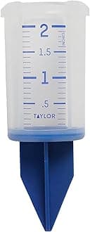 TaylorBreak and Freeze Proof Flexible Silicone Sprinkler Gauge, Measure and Monitor Outdoor Precipitation and Sprinkler System, Easy to Read, 2 inch, Blue