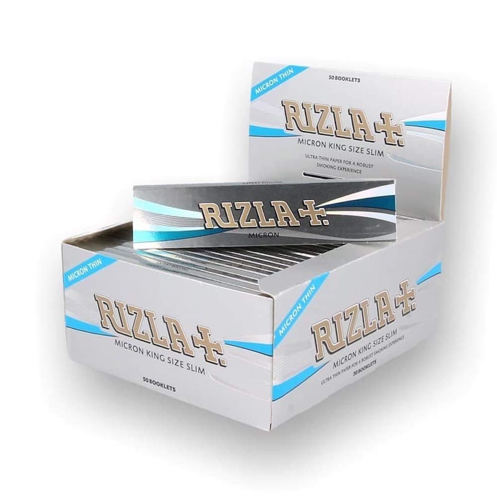 Rizla Micron King Size Slim Thin Smoking Rolling Papers-1 Box X 50 Booklets, 8 x 10 x 7 cm