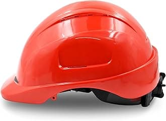 Saviour Industrial Safety Freedom Helmet with Ratchet Adjustment – HDPE Safety Helmet for Construction, Factory, Engineering, PPE Hard Hat for Head Protection – Lightweight & Adjustable (Red)