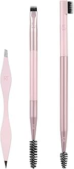 Brow Shaping Set, Spoolie, Brow Brushes, Tweezers, Dual-Ended Eyebrow Tools, For Styling, & Shaping Eyebrows, Get Full, Fluffy Brows, 3 Piece Set