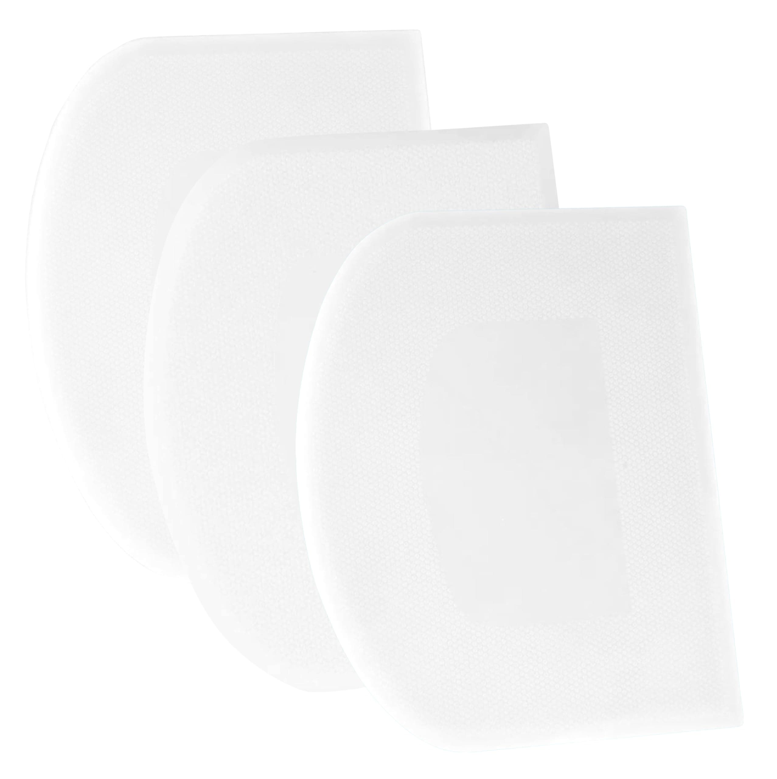 Dough Scraper Bench Scraper - 3P 4.7x3.7" Plastic Flexible Bowl Scraper, Sharp Edge & Angles Cake Scraper. Non-Slip Bakeware Decorating Tools Sculpting & Modeling Tools - Pure White