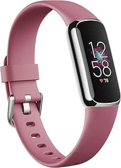 Fitbit Luxe Activity Tracker with up to 6 days battery life, stress management tools and Active Zone Minutes, Orchid / Platinum Stainless Steel