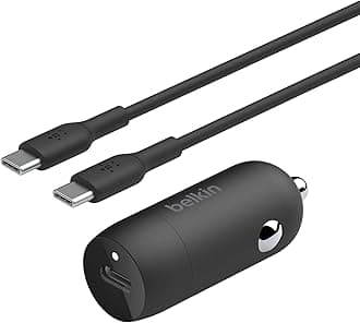 Belkin BoostCharge 30W Fast Car Charger With USB-C Power Delivery Port, Compact Design, Cable Included, Universal Compatibility for iPhone 16, 15, Galaxy S23, Note and More - Black