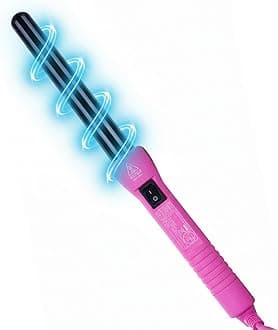 HerStyler Grande Pink Curling Iron Dual Voltage Curling Iron 1 inch Negative Ion Technology to Nourish Hair Wand Curling Iron 3/4 inch To Battle Frizz 25 mm wand curling iron Fancy Intimate curls