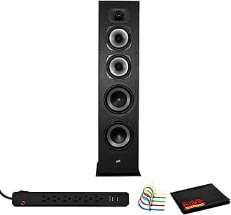 Polk Audio Monitor XT70 2-Way Floorstanding Speaker Bundle Including: Surge Protector, Cable Ties, Fiber Cloth
