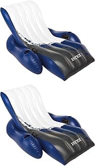 Intex Inflatable Lounge Pool Recliner Lounger Chair with Cup Holders