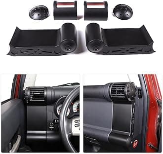 Side Air Vent Frame Compatible with Toyota FJ Cruiser 2007-2021, ABS Dashboard Air Vent Outlet Cover, Center Console Air Vent Outlet Cover Trim Frame 6Pcs (Matte Black)