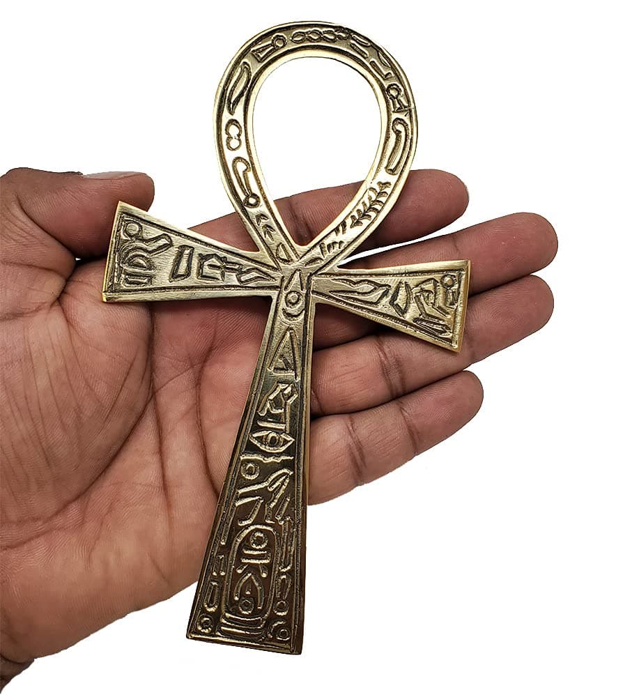 Solid Brass Ankh 6.25" ~ Perfect for your Altar, Wall Décor, Gift Giving, Ritual needs. Made of 100% yellow brass quality product ® (Brass Ankh 6.5")
