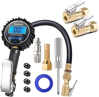 AstroAI 250PSI Tire Inflator with Pressure Gauge & Air Chuck Bundle