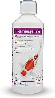NT Labs Koi Care Permanganate Dip, Koi Medicine, Treats Fish Lice, Leeches, Parasites and Ulcers, Dip Koi Treatment, 500ml