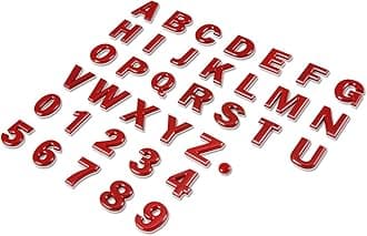 Auto Dynasty Metal Emblem Decal Logo Trim Badge Text Red Letter M - Not a Set