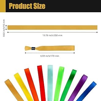 100 Pcs Cloth Event Wristband, Disposable Wristbands for Events, Colored Wristbands Events,for Lightweight Concert,Club Entrance Wrist Strap Party Wristband Event (Color : ASSORTED COLOR)