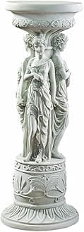 Design Toscano KY992 Chatsworth Manor Neoclassical Pedestal Column Plant Stand, Antique Stone