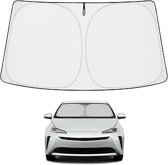 Proadsy 2026 Upgrade Windshield Sun Shade Custom Fit Toyota Prius 2016-2022 (NOT for Prius C or Prius V) 4-Layer Foldable Front Sunshade Protector Sun Visor Blocks UV Rays Keep Car Cooler