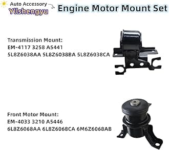 Yllshengyu 4Pcs Engine Motor Mount Set Compatible with Escape/Mazda Tribute/ Mercury Mariner 2005-2012 Replacement for A5446 A5481 A5412 A5441 3210 3222 3215 3258