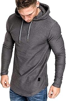 LexiartMens Fashion Athletic Hoodies Sport Sweatshirt Solid Color Fleece Pullover