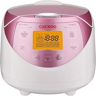 CR-0631F 6-Cup (Uncooked) / 12-Cup (Cooked) Micom Rice Cooker with Nonstick Inner Pot, 7 Menu Modes, LCD Display, Fuzzy Logic Tech, Auto Clean (White/Pink)