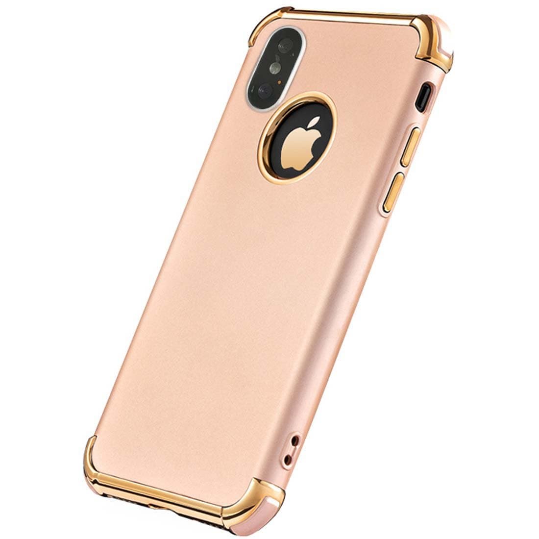 Matte Phone Case Compatible with iPhone X, Ultra Thin Slim Fit Flexible Soft Case with Electroplated Elegant Phone Case for iPhone X/iPhone Xs, Gold (5.8 Inch)