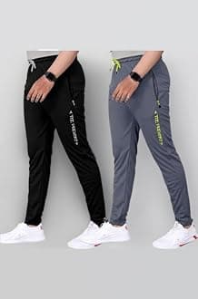 - Men Combo Track Pant with Lycra Elastic Jogger Suitable for Active Wear, Jogger Yoga Wear, Sports (Pack of 2)