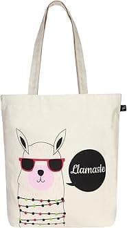 Eco RightEcoRight 100% Organic Canvas Tote Bag with Zip, Eco-friendly Small Tote Bags for Women for Christmas, Travel, Beach & Shopping