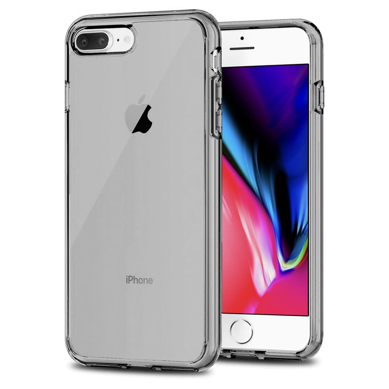 Phone Case Compatible with iPhone 7 Plus & iPhone 8 Plus, Gray Case Clear Shockproof Protective Bumper Slim Cover for 5.5 Inch