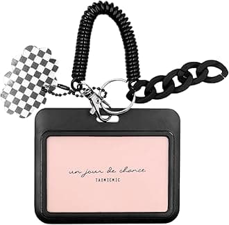 JUMISEE クリアアクリル Kpop フォトカードホルダー ブラック クレジットIDカード 保護ケース 写真ディスプレイホルダー バッグ ペンダント キーチェーン