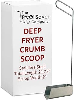 V-Shaped Deep Fryer Strainer Scoop – Frying, Scooper, Skimmer Spoon - Heat Resistant to 750F - Oil & Food Crumbs Strainer for Diner, Restaurant & Hotel by FryOilSaver Co.