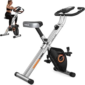 YOSUDA Folding Exercise Bike - 3 in 1 Upright Indoor Cycling Bike and Recumbent Exercise Bike, Foldable Stationary Bike with Large Comfortable Seat Cushion and Arm Resistance Band, Pulse Sensor