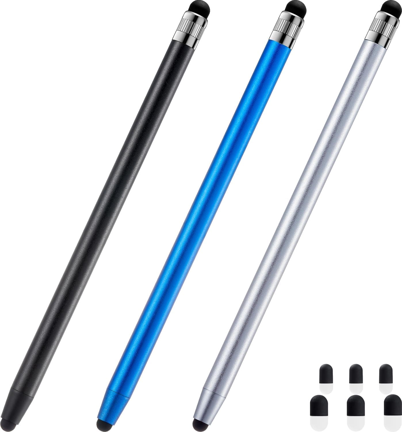 ChaoQ Stylus Pen for Touchscreen, 3pcs High Sensitivity and Precision Stylus Pen for iPad iPhone Android and All Touch Screens (Black/Silver/Blue)